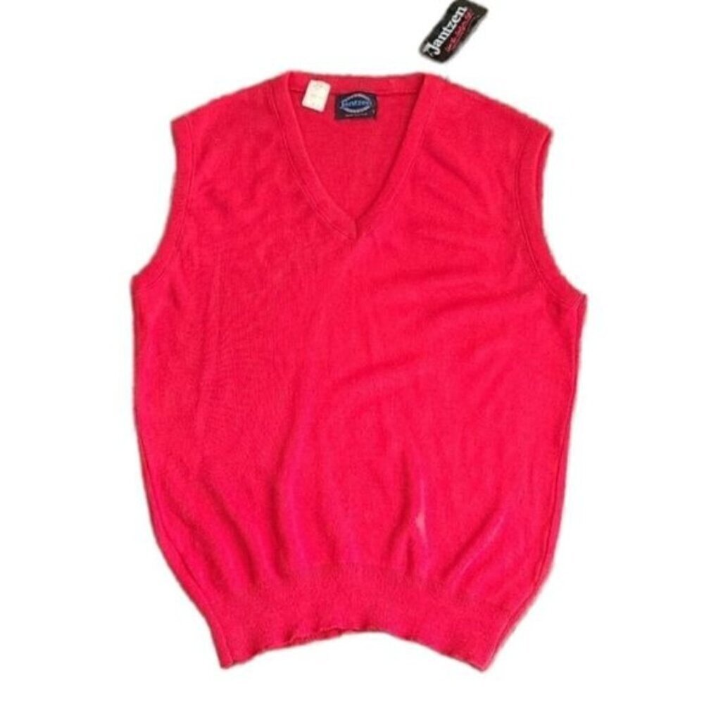 NWT Deadstock Vintage 70s Jantzen Red Sweater Vest